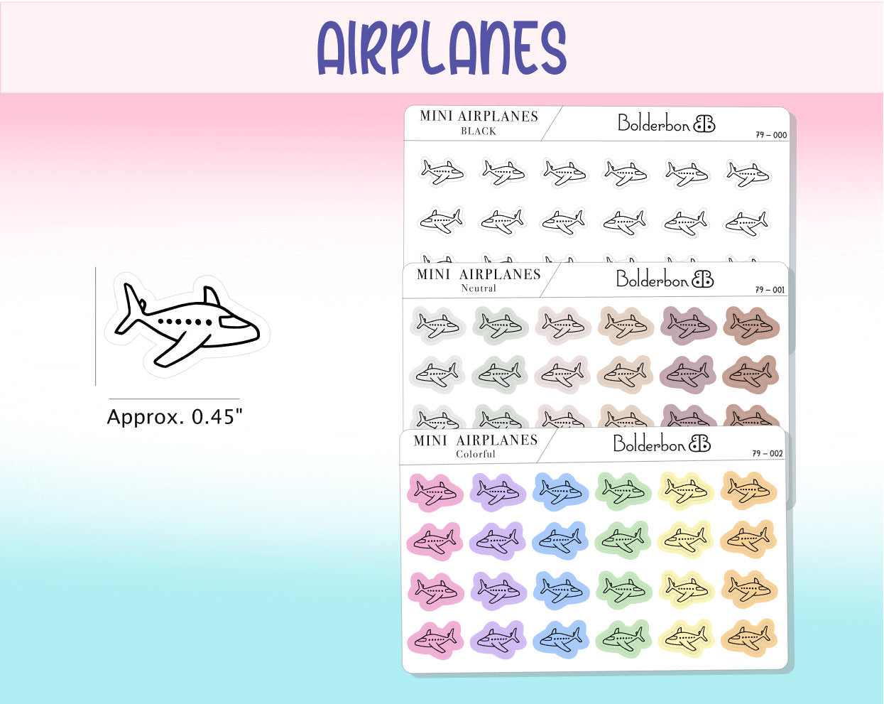 AIRPLANE ICONS || Clear or White Matte Planner Stickers