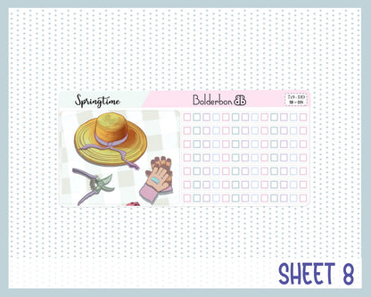 SPRINGTIME "7x9 Daily Duo" || Weekly Planner Sticker Kit for Erin Condren