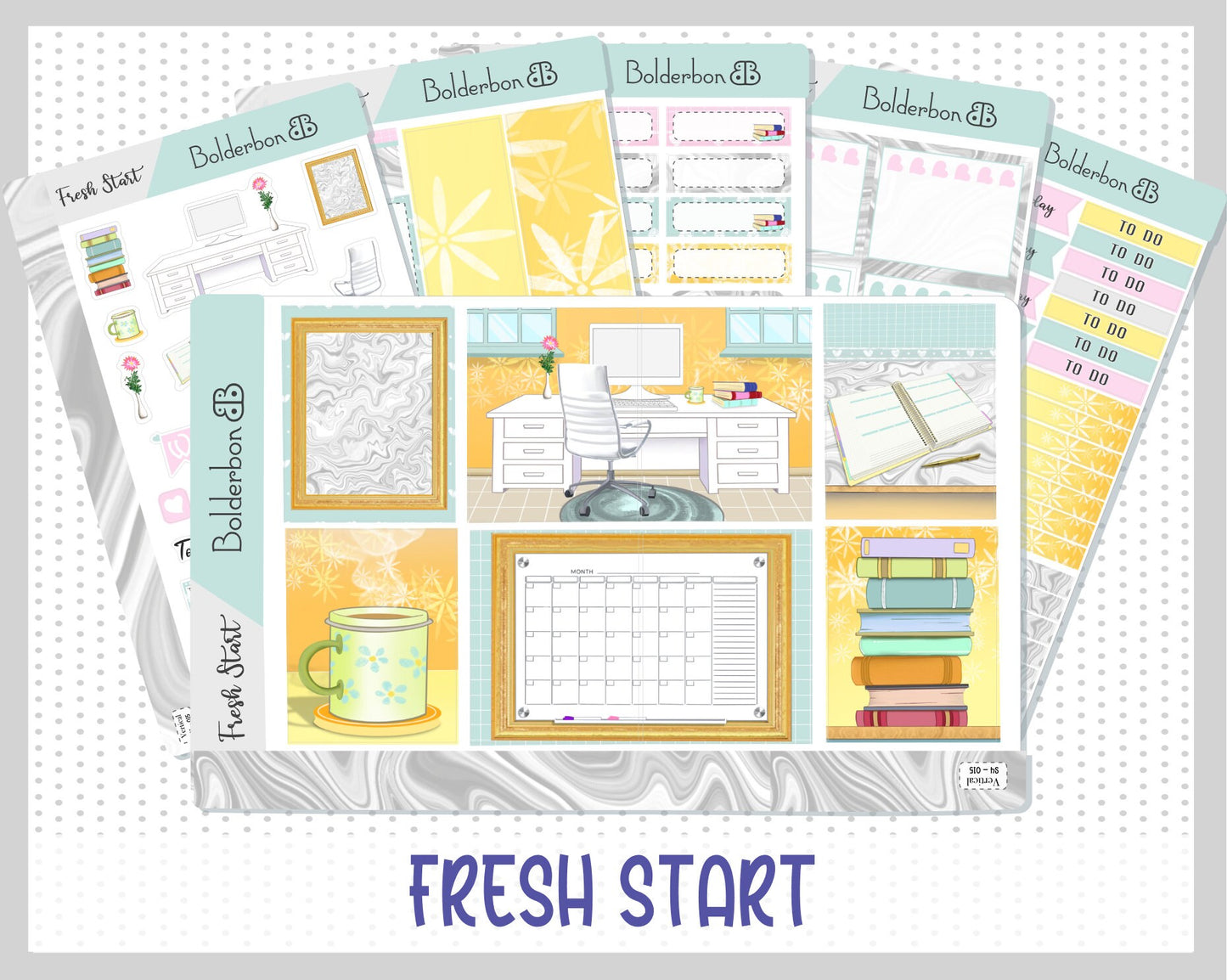 FRESH START ||7x9 Vertical Planner Sticker Kit