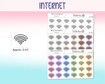 INTERNET Icon Stickers || Clear or White Matte Planner Stickers