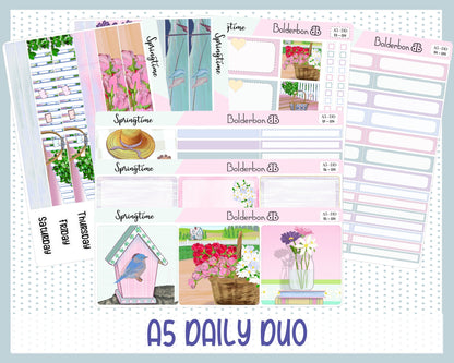 SPRINGTIME || A5 Daily Duo Planner Sticker Kit