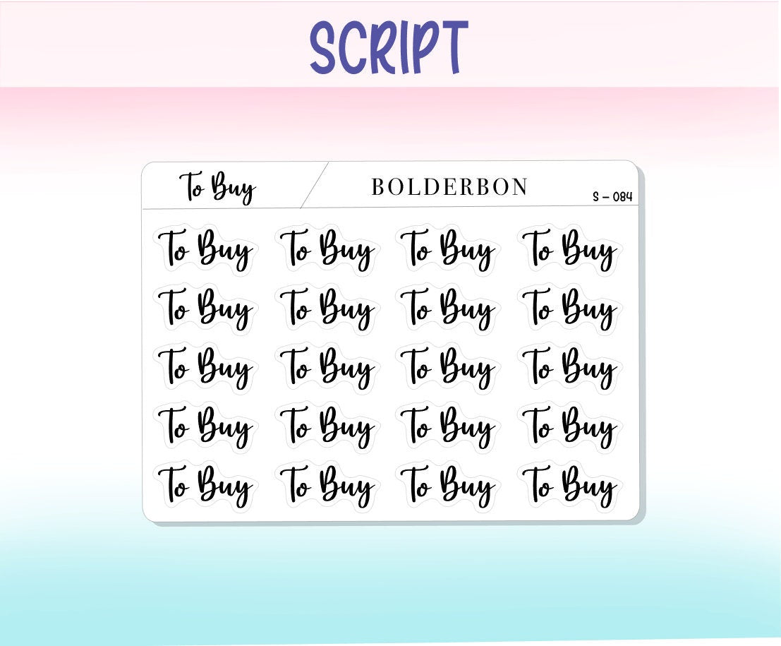 TO BUY || Functional Script Stickers