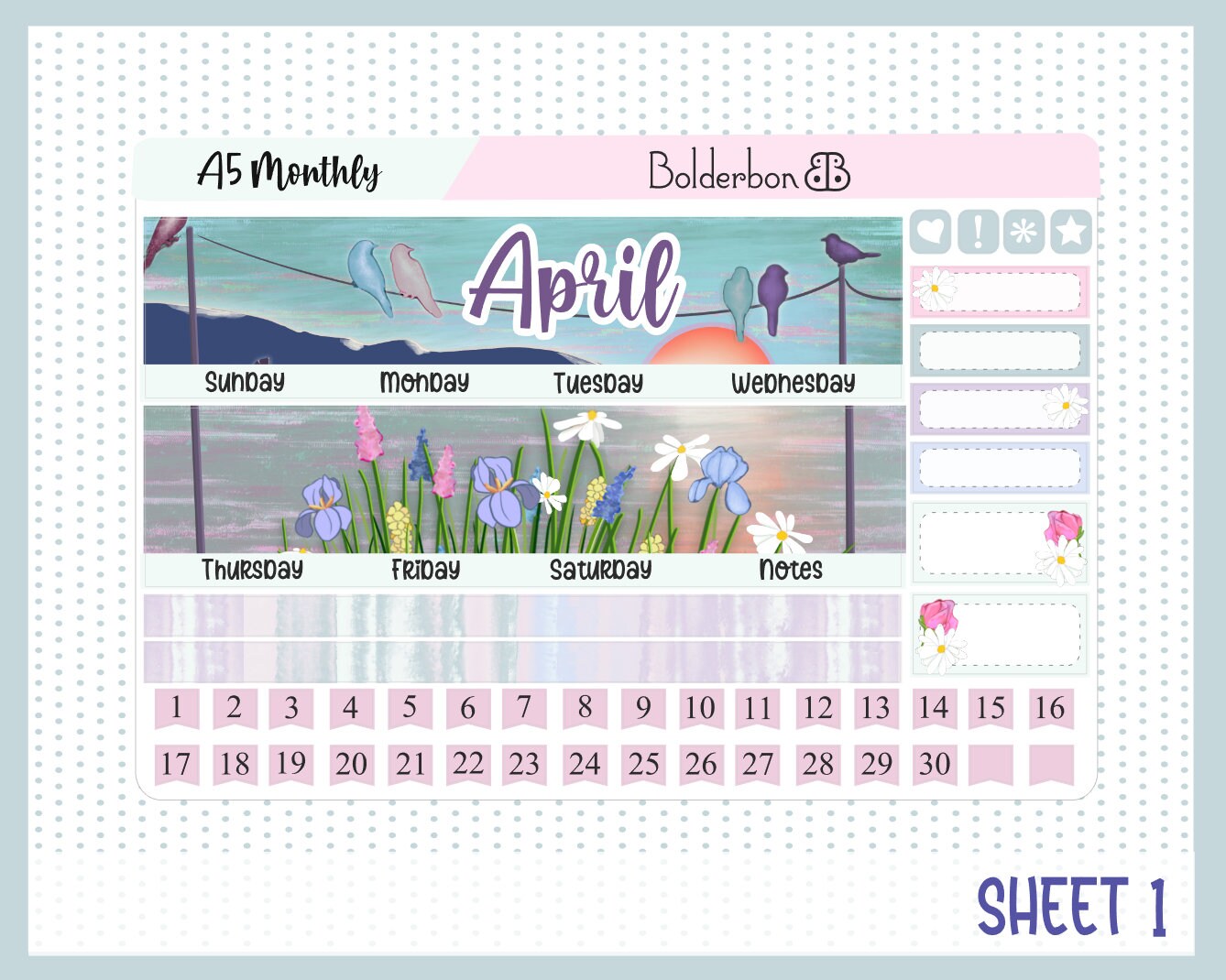 APRIL A5 MONTHLY KIT || Planner Sticker Kit