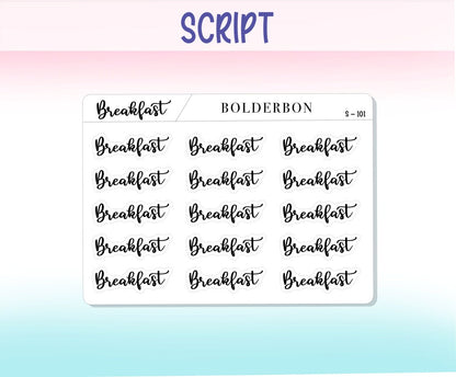 BREAKFAST || Script Planner Stickers