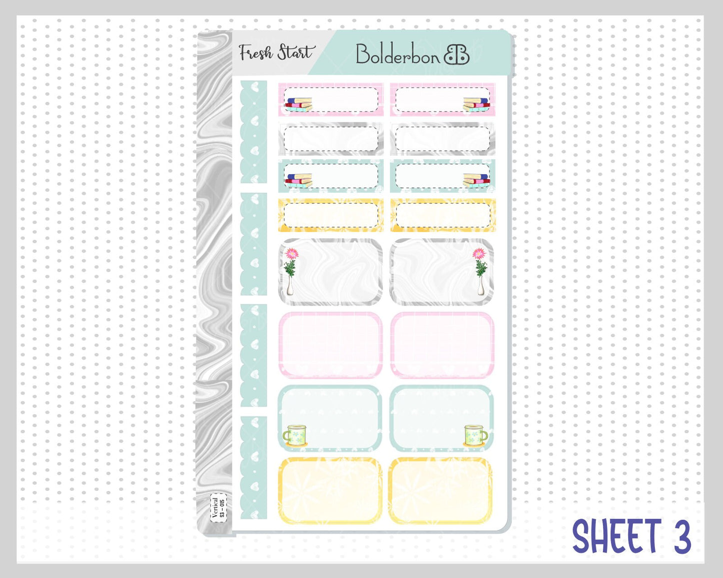 FRESH START ||7x9 Vertical Planner Sticker Kit