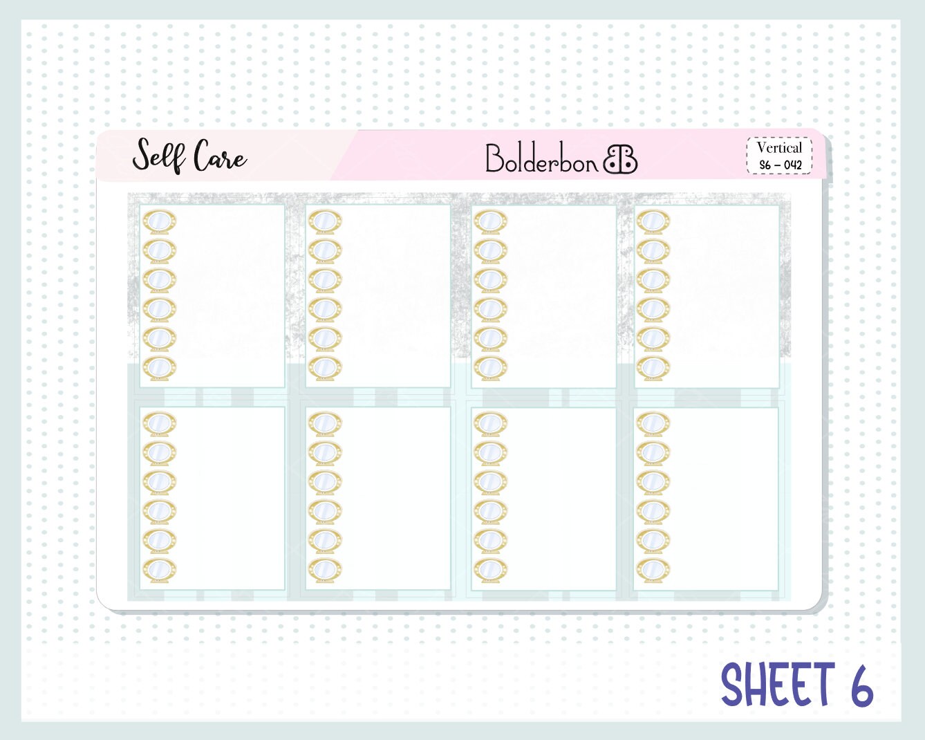 SELF CARE || 7x9 Vertical Planner Sticker Kit