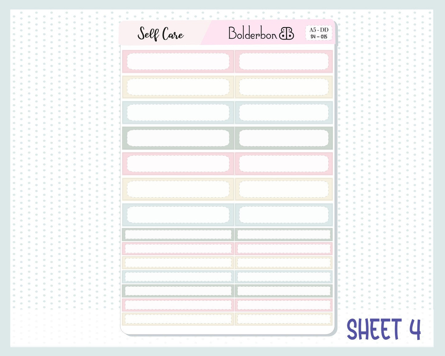 SELF CARE || A5 Daily Duo Planner Sticker Kit