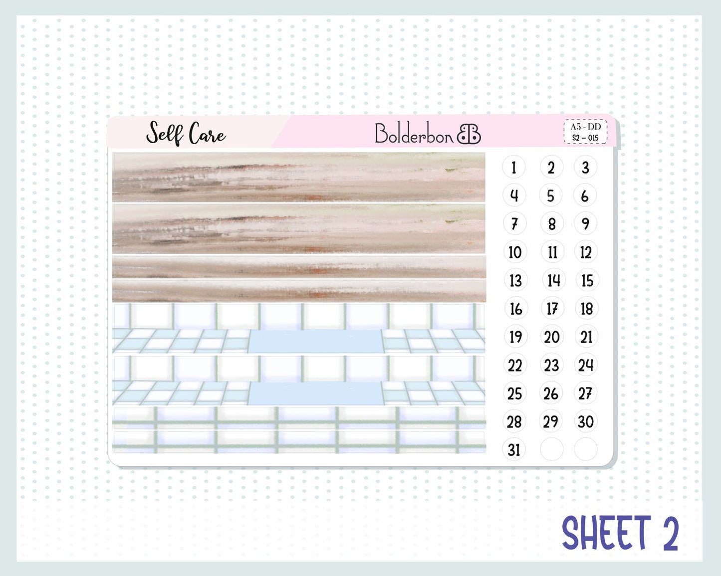 SELF CARE || A5 Daily Duo Planner Sticker Kit