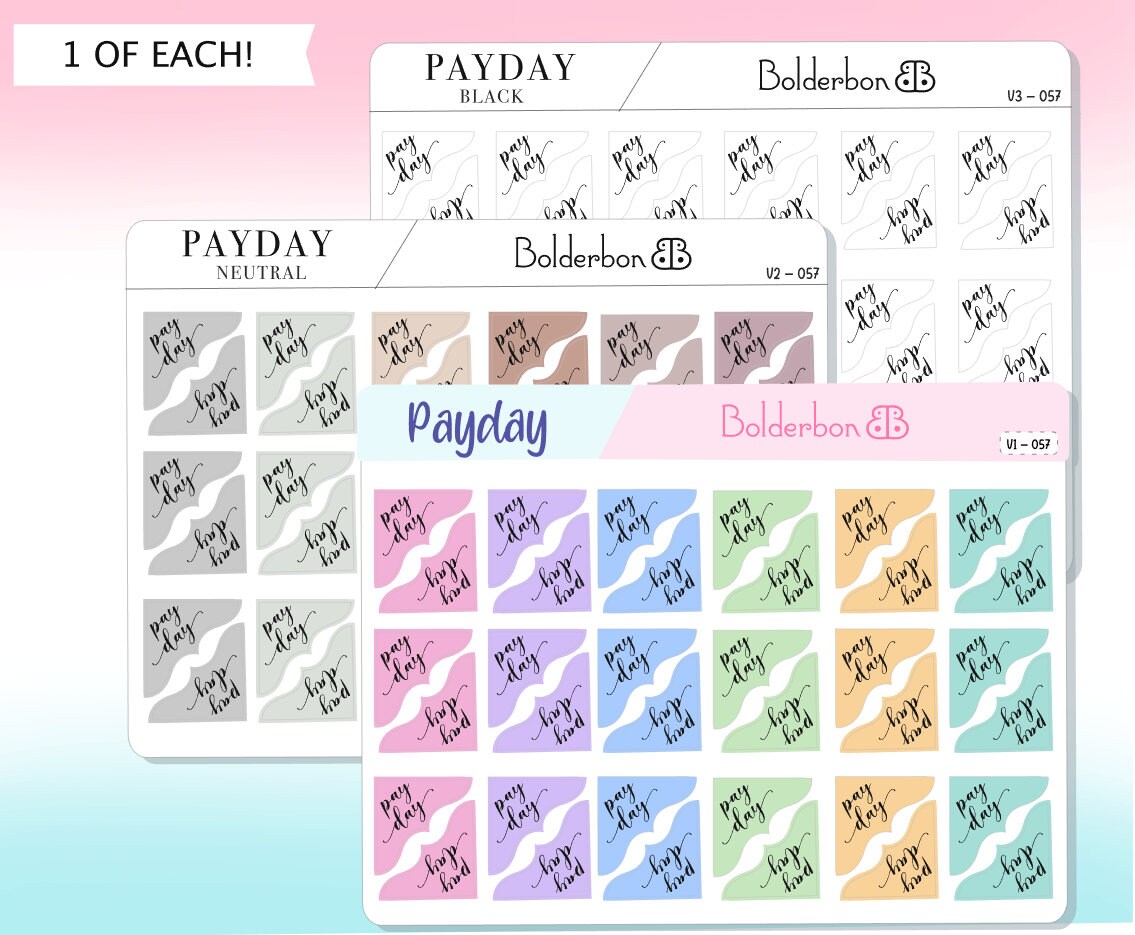 PAYDAY CORNER || Functional Planner Stickers