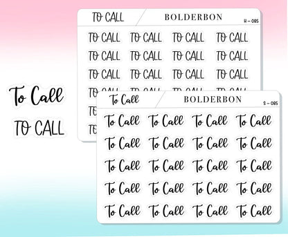 TO CALL Script Handwritten Stickers || Functional Planner Stickers, Typography, Word, Handlettered, Cursive