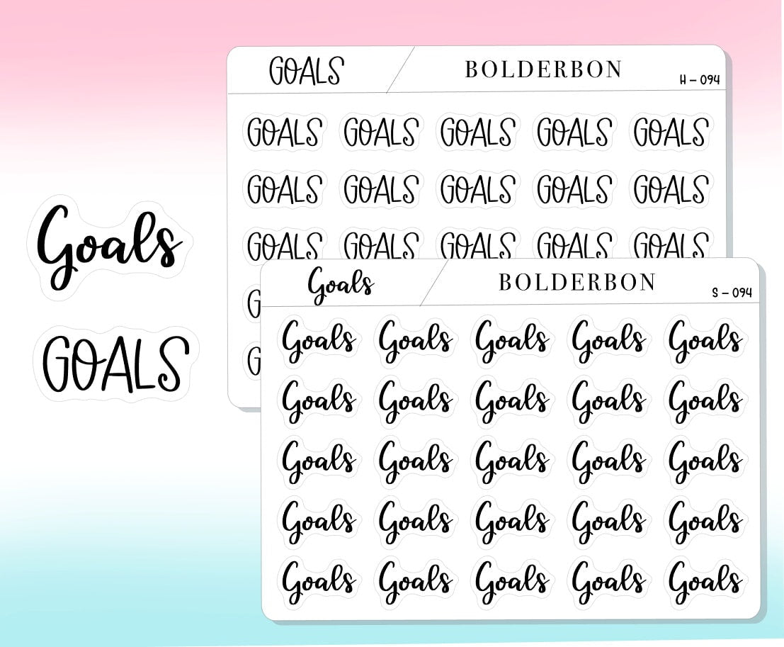 GOALS || Functional Script Stickers