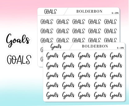 GOALS || Functional Script Stickers