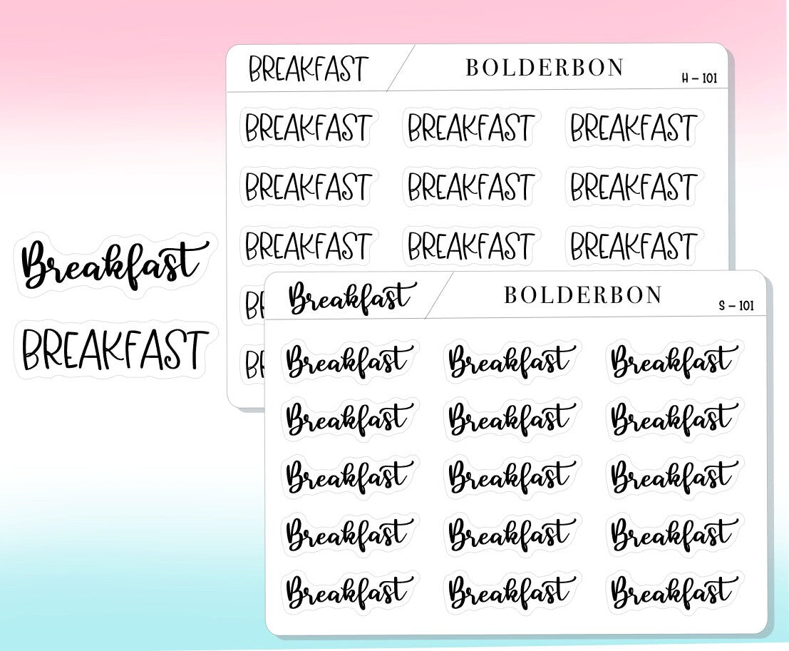 BREAKFAST || Script Planner Stickers