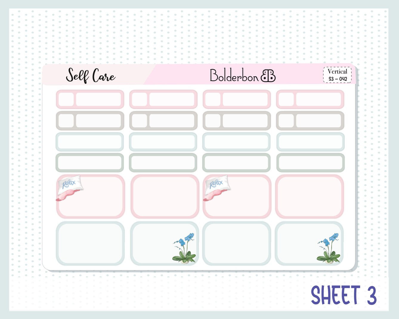 SELF CARE || 7x9 Vertical Planner Sticker Kit