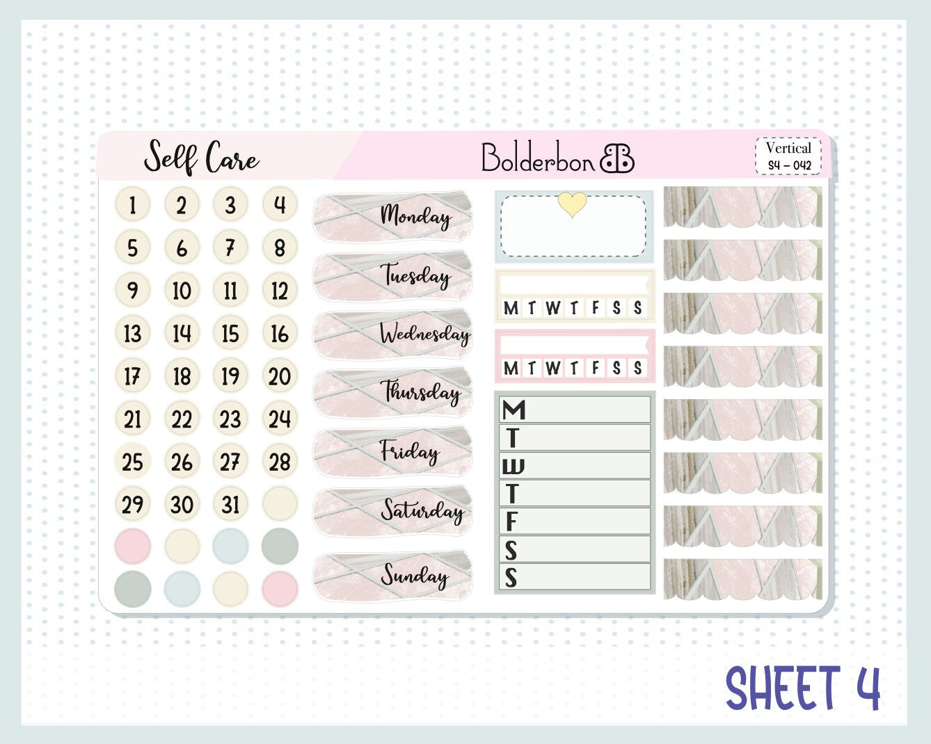 SELF CARE || 7x9 Vertical Planner Sticker Kit