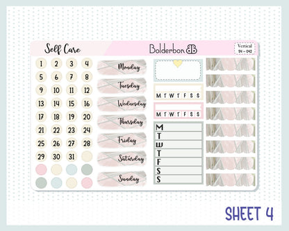 SELF CARE || 7x9 Vertical Planner Sticker Kit