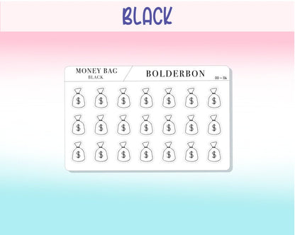 MONEY BAG ICONS || Clear or White Matte Planner Stickers