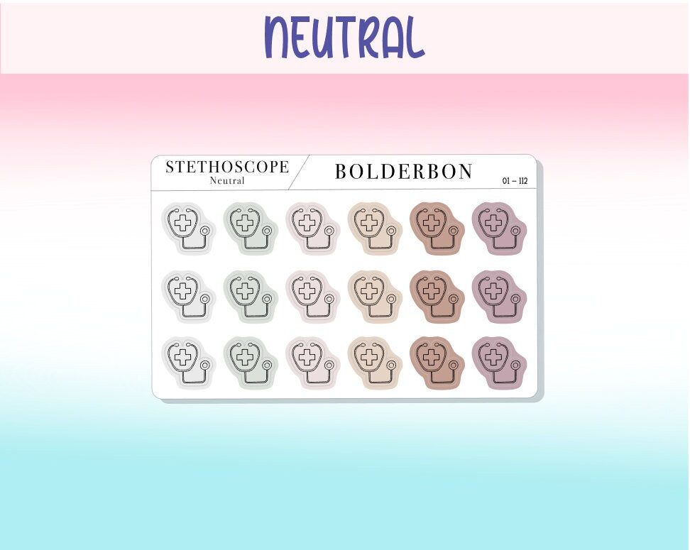 STETHOSCOPE ICONS || Clear or White Matte Planner Stickers