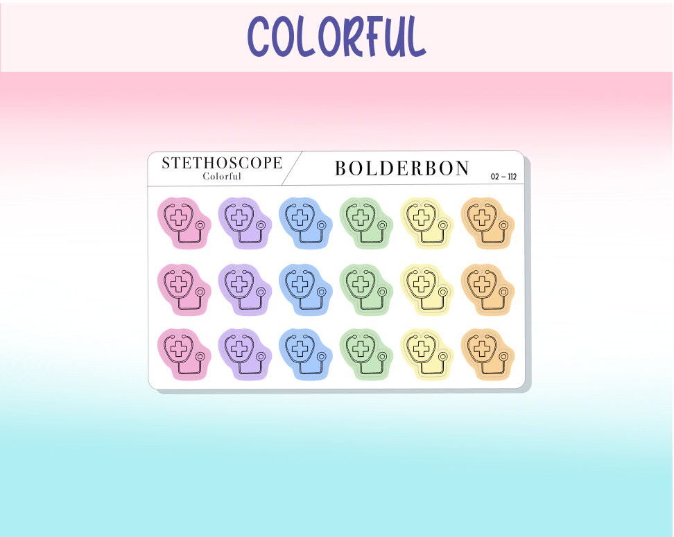 STETHOSCOPE ICONS || Clear or White Matte Planner Stickers