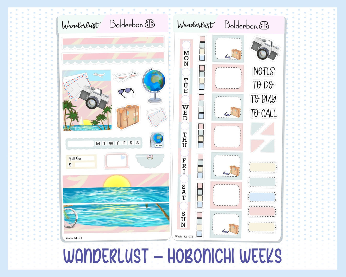 WANDERLUST || Hobonichi Weeks Planner Sticker Kit