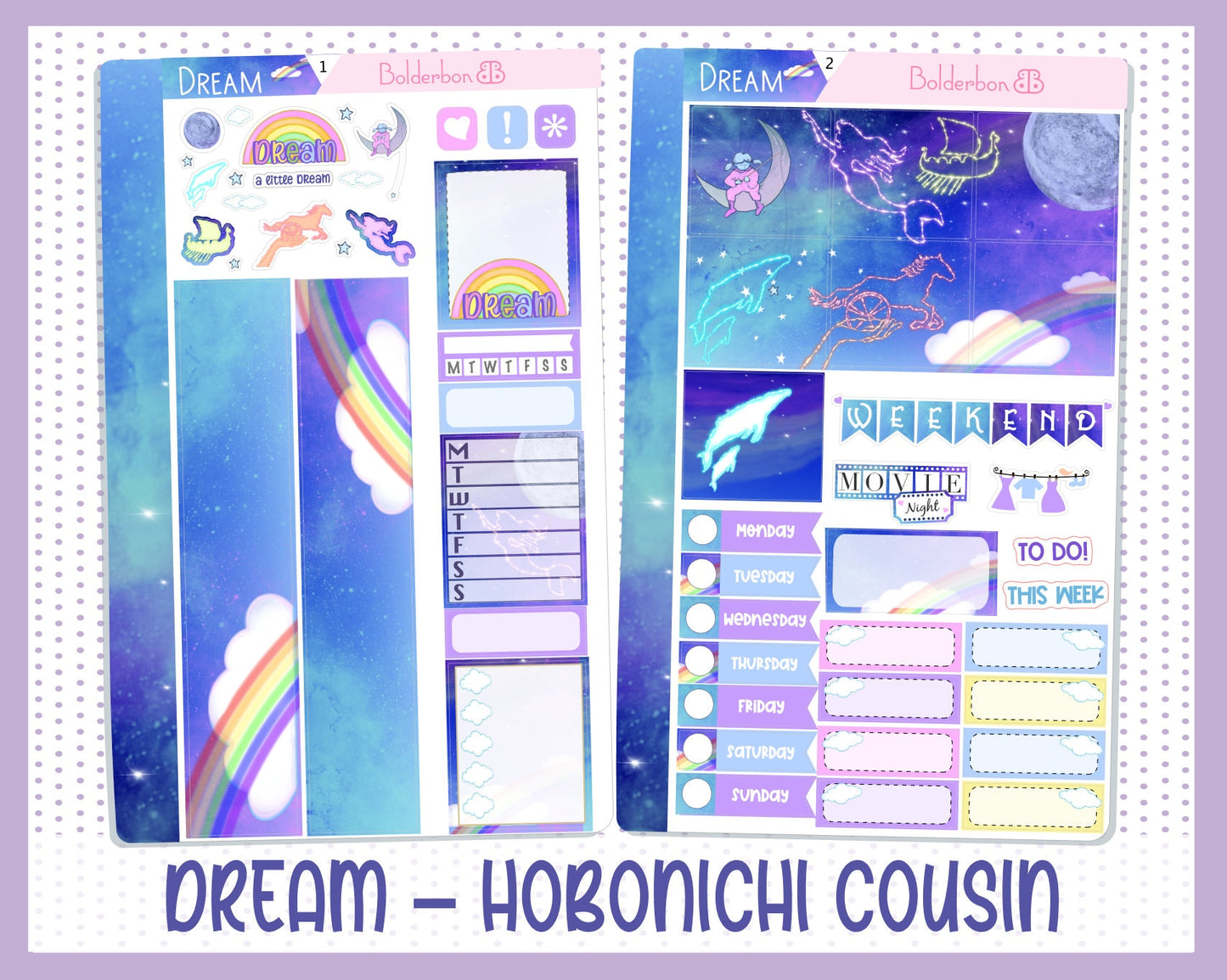 DREAM || Hobonichi Cousin Planner Sticker Kit