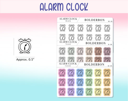 ALARM CLOCK Icon Stickers || Clear or Matte White