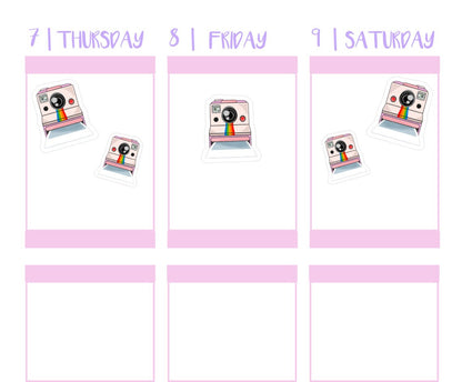 RETRO CAMERAS || Planner Stickers, Photography, Photo, Functional