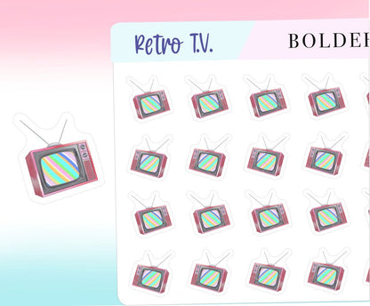 RETRO TV || Planner Stickers, Televison, Movie, TV Show, Functional