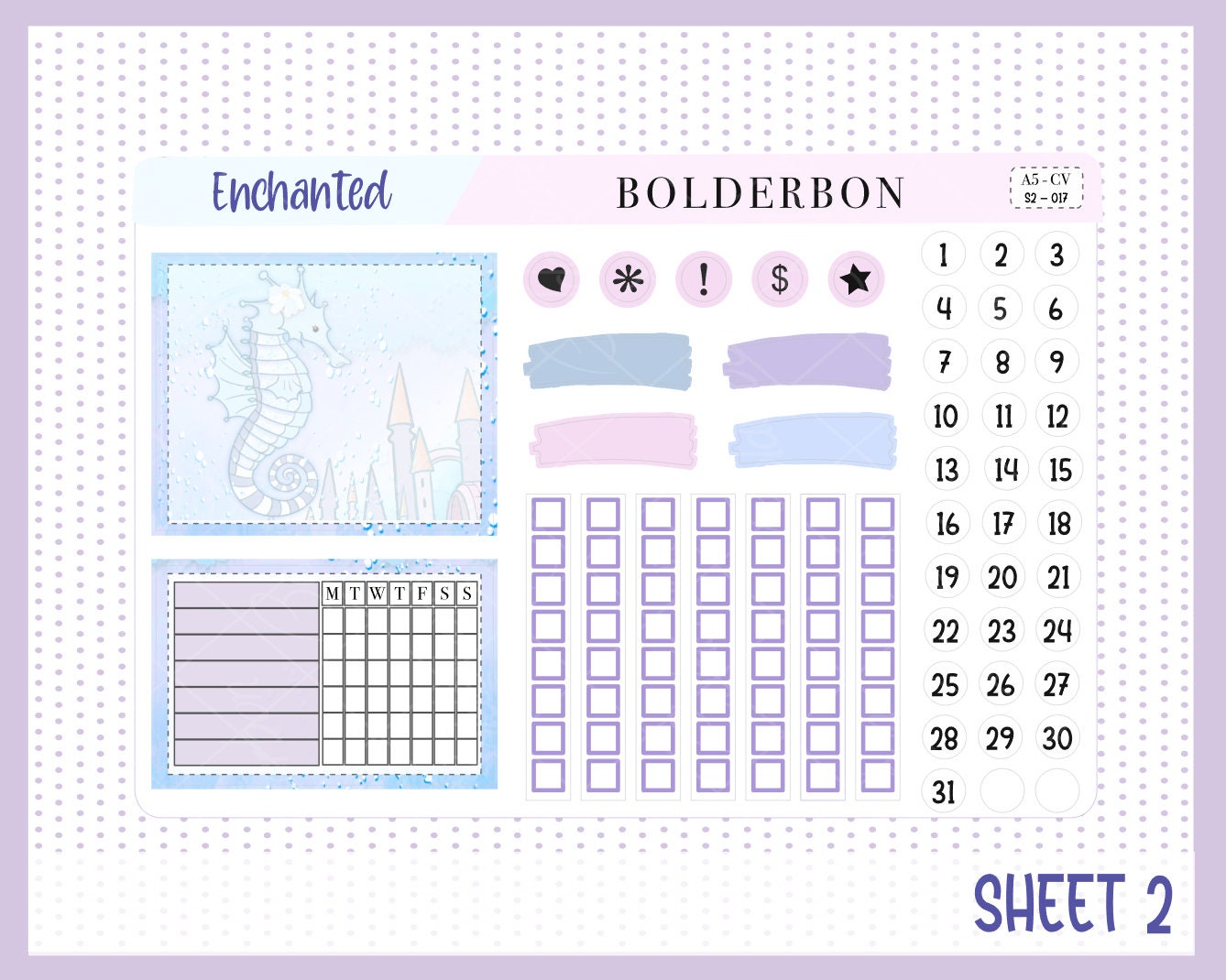 ENCHANTED || A5 Compact Vertical Planner Sticker Kit
