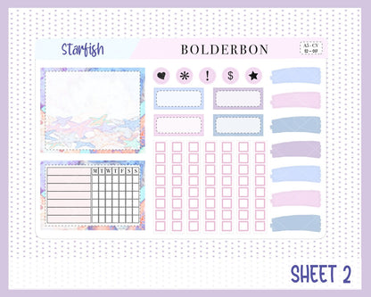 STARFISH || A5 Compact Vertical Planner Sticker Kit