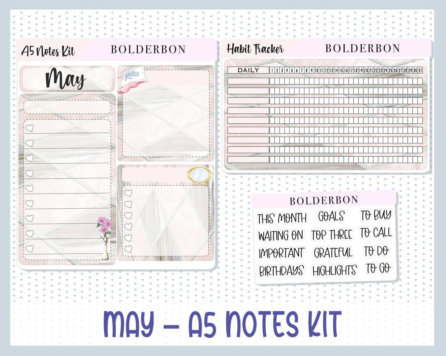 MAY A5 NOTES KIT || Planner Sticker Kit