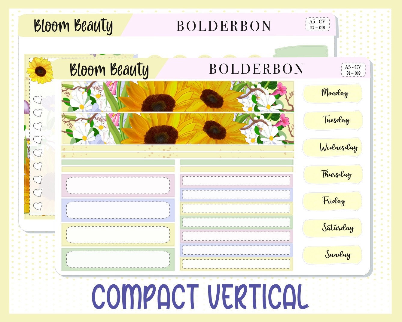 BLOOM BEAUTY || A5 Compact Vertical Planner Sticker Kit