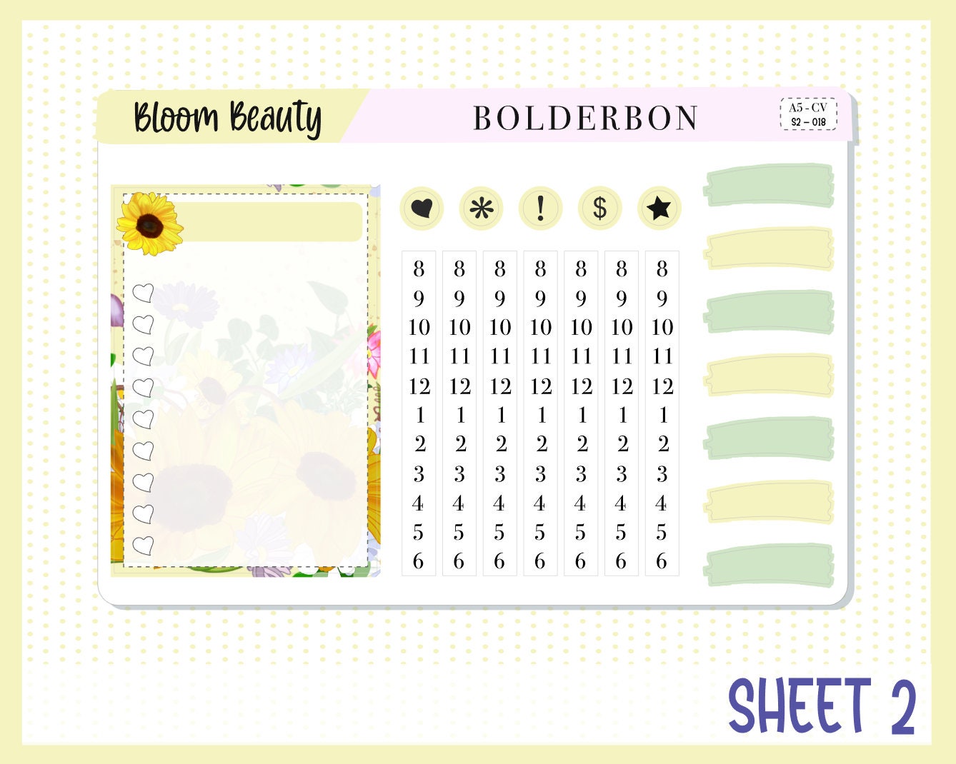 BLOOM BEAUTY || A5 Compact Vertical Planner Sticker Kit