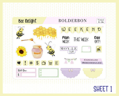 BEE DELIGHT || 7x9 Vertical Planner Sticker Kit