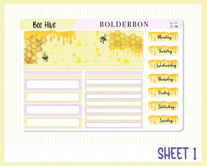 BEE HIVE || A5 Compact Vertical Planner Sticker Kit