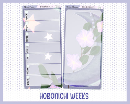 MOON FLOWER || Hobonichi Weeks Planner Sticker Kit