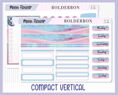 MOON FLOWER || A5 Compact Vertical Planner Sticker Kit