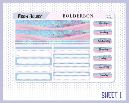 MOON FLOWER || A5 Compact Vertical Planner Sticker Kit