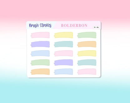 BRUSH STROKES Pastel || Functional Planner Stickers