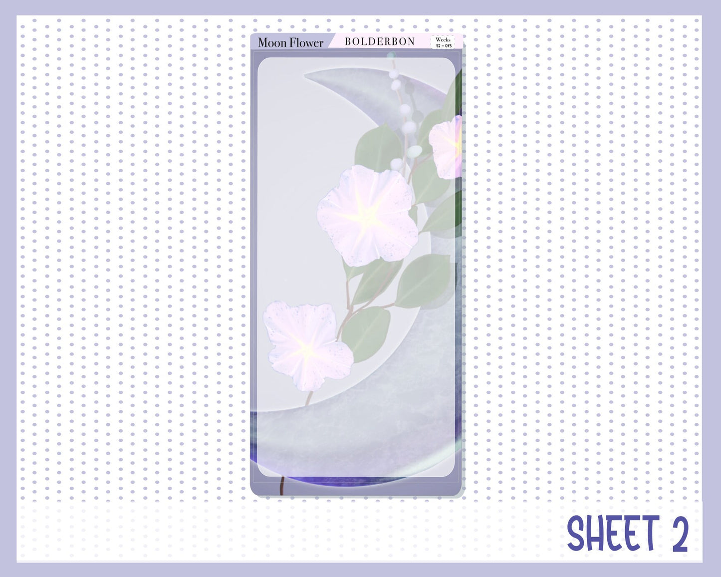 MOON FLOWER || Hobonichi Weeks Planner Sticker Kit