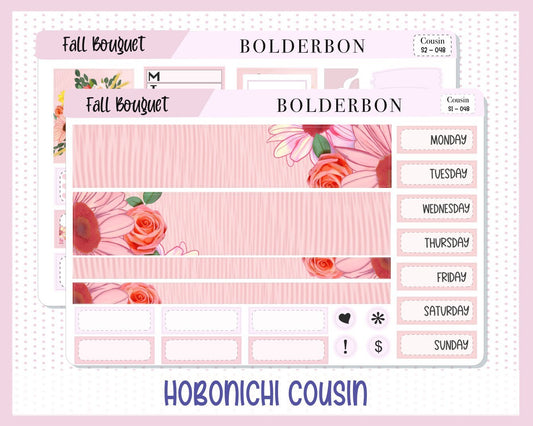 FALL BOUQUET || Hobonichi Cousin Planner Sticker Kit