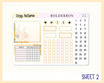 COZY AUTUMN || A5 Compact Vertical Planner Sticker Kit