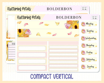 FLUTTERING PETALS || A5 Compact Vertical Planner Sticker Kit