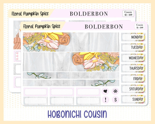 FLORAL PUMPKIN SPICE || Hobonichi Cousin Planner Sticker Kit