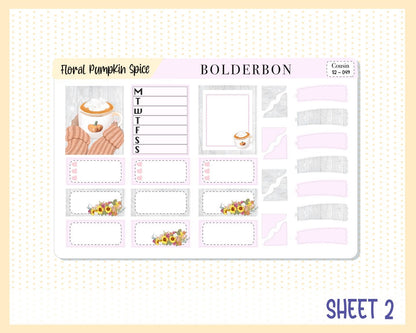 FLORAL PUMPKIN SPICE || Hobonichi Cousin Planner Sticker Kit