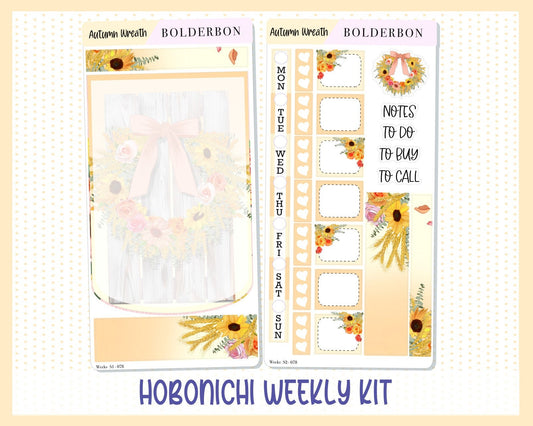 AUTUMN WREATH || Hobonichi Weeks Planner Sticker Kit