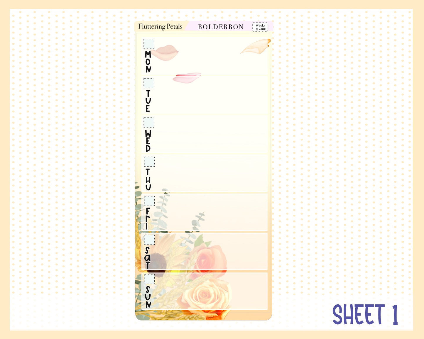 FLUTTERING PETALS || Hobonichi Weeks Planner Sticker Kit