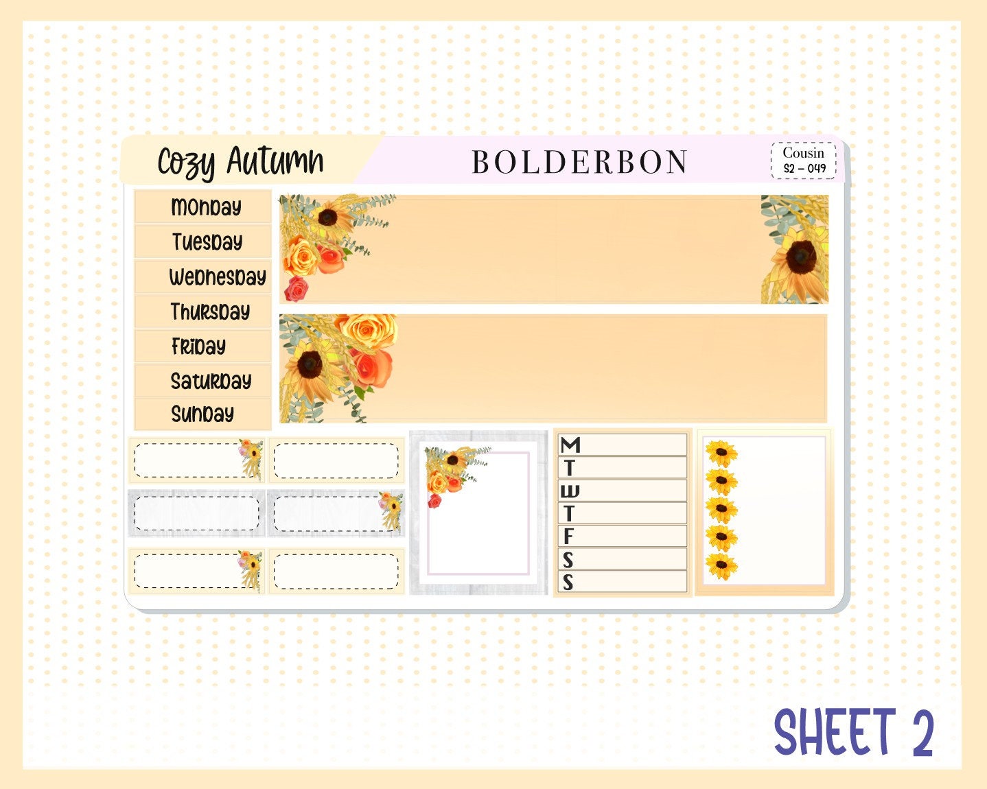 COZY AUTUMN || Hobonichi Cousin Planner Sticker Kit