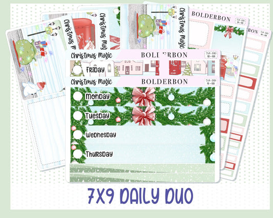 CHRISTMAS MAGIC "7x9 Daily Duo" || Weekly Planner Sticker Kit for Erin Condren