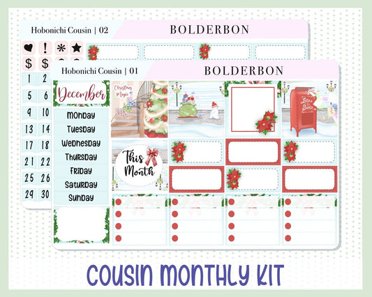 DECEMBER Hobonichi Cousin and A5 Day Free || Monthly Planner Sticker Kit, Christmas, Winter